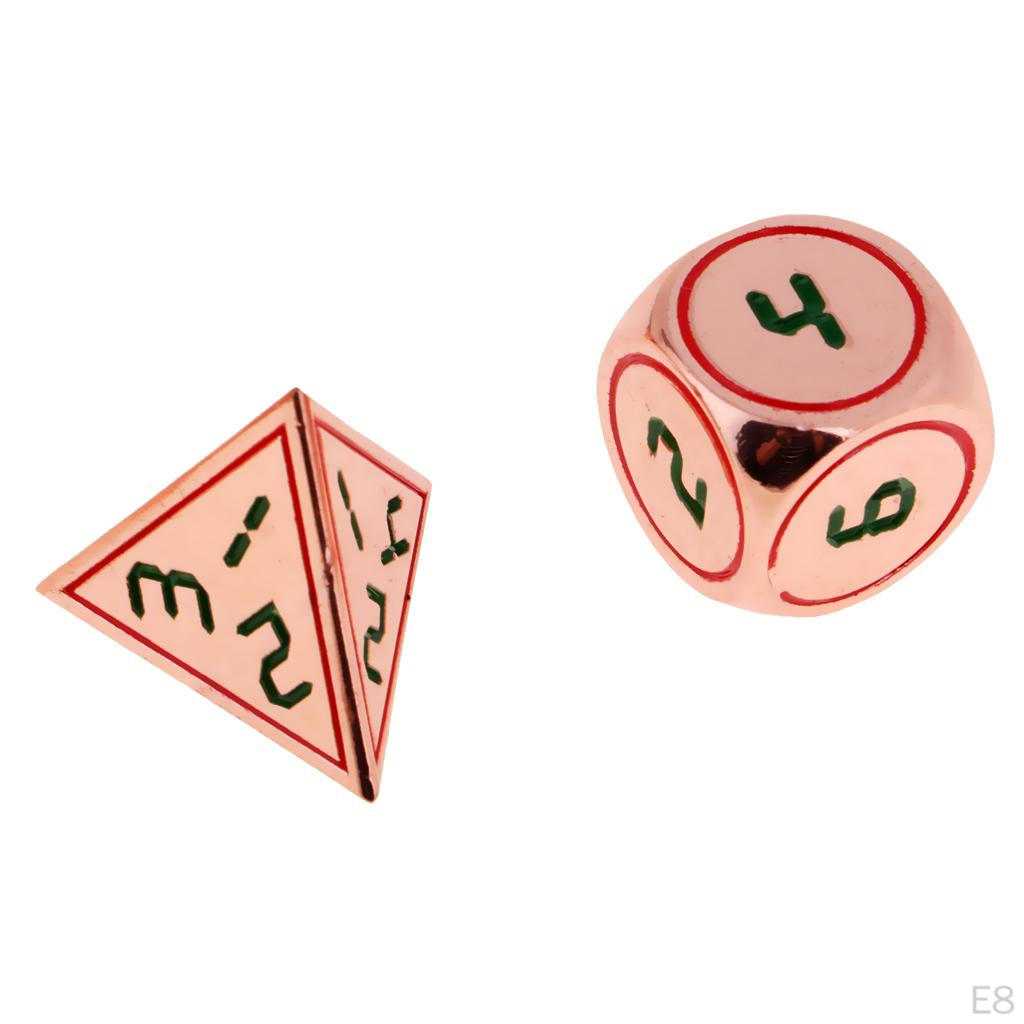 7 Pcs. Vintage D4 D20 Metal Cube For Board Game, Zinc Alloy