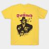 Men Black Print T-shirt The Damned Band No-Cut Transfer Paper Print Cotton Tshirt