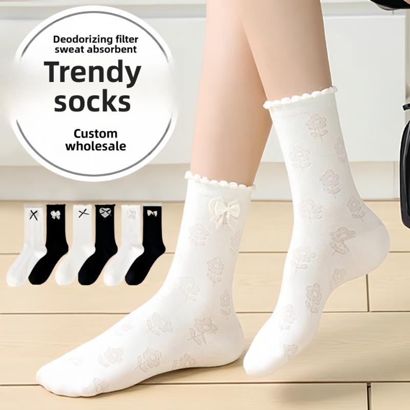 

5 Pairs of Women s Summer Thin New Mesh Breathable Tube Socks 5 Pairs