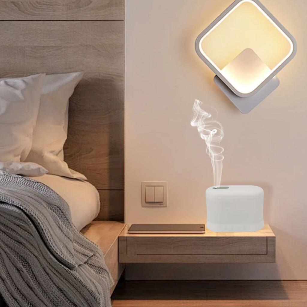 Desktop Humidifier Small Office Bedroom Table Top Silent with Aromatherapy Light 1.8L Water Tank Intelligent Timed