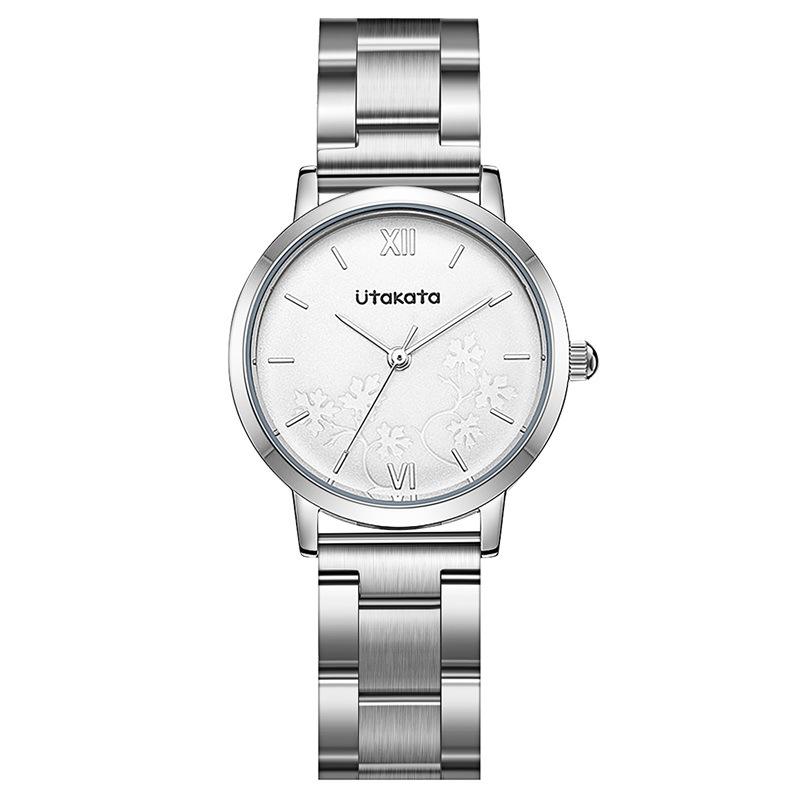 Utakata Ladies Watch Women'S Simple Business Steel Belt Watch Embossing Process Waterproof Quartz Watch 0010