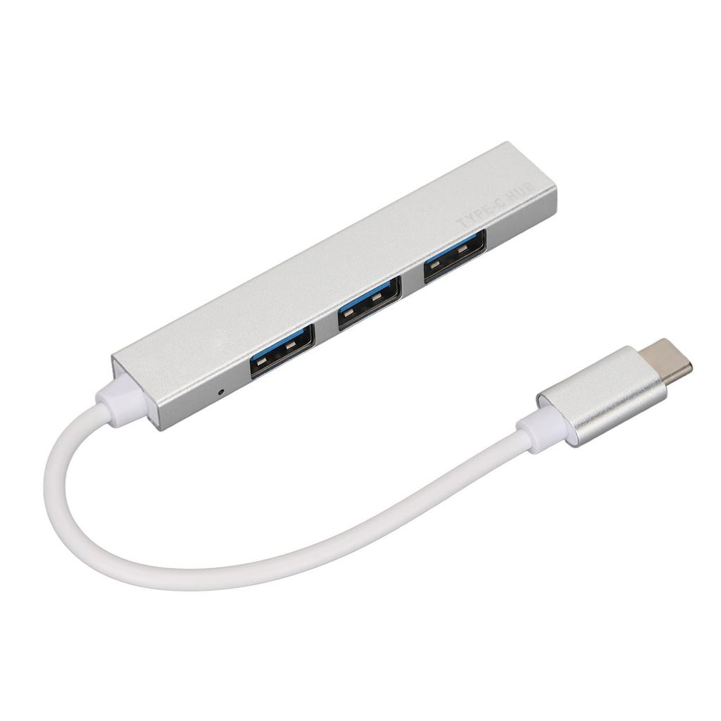 USB C Hub 4 in 1 Type C to USB 2.0 USB 3.0 Mini Portable Silver Docking Station for Desktop Laptop