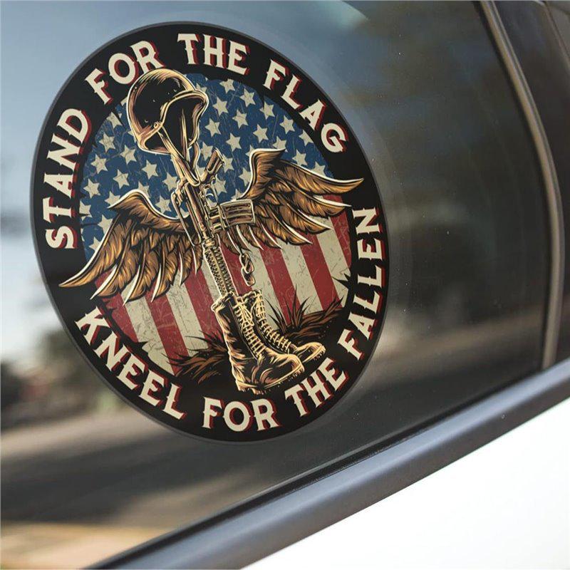 Kneeling Battlefield Cross Flag for Fallen Patriots - Perfect for Vehicles & Boats