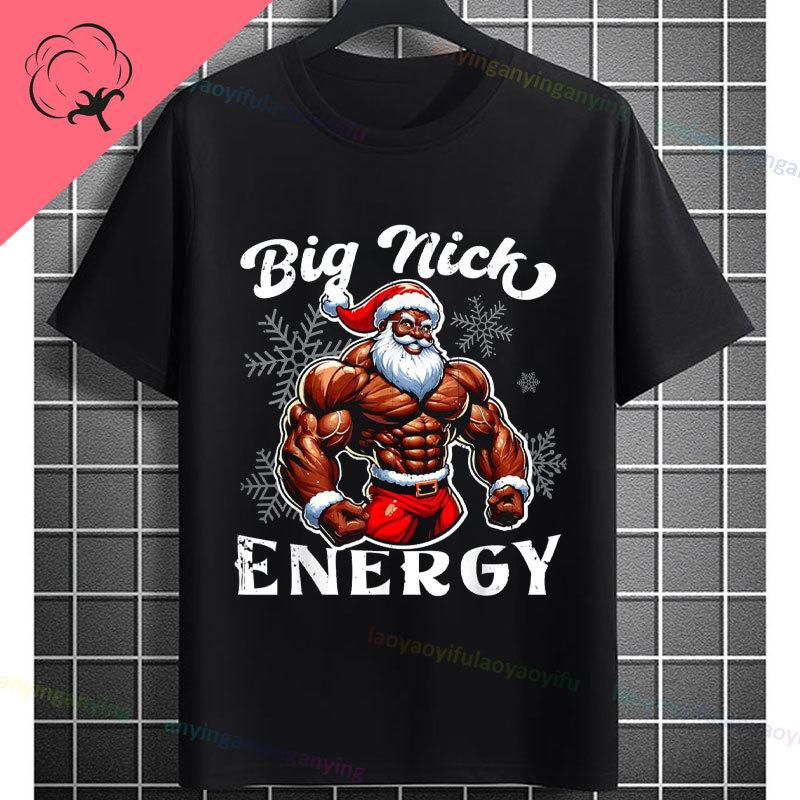 Funny Muscular Santa Christmas Gym Graphic Tshirt Casual Sports Humor Style Pure Cotton Shortsleeve Tshirt Outdoor Clothing