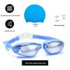 Professional Adult Racing Swim Set: Anti-Fog Silicone Goggles with Plated Waterproof Glasses