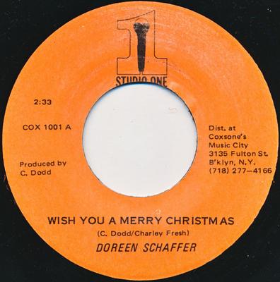 7inch Record DOREEN SCHAFFER  Wish You A Merry Christmas COX1001 STUDIO ONE US Reggae Ska  Dub Used