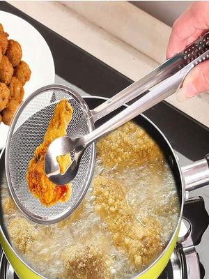 Lebensmittel Sieb Küchen Sieb Edelstahl Frittiert,Lebensmittel Filter Zange,Hochtemperatur Beständige Filter Klemme
