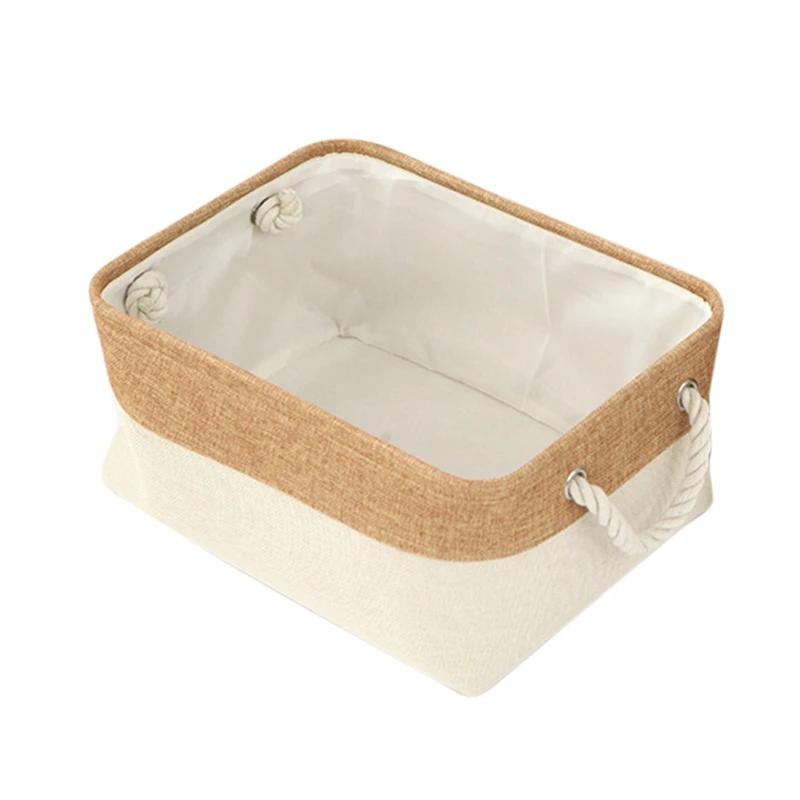 Haushaltswaren, Kleinigkeiten, Sortierkorb, faltbarer Wäsche-Organizer, Box für Unterwäsche, Socken, Spielzeug, faltbarer Aufbewahrungskorb aus Baumwolle und Leinen
