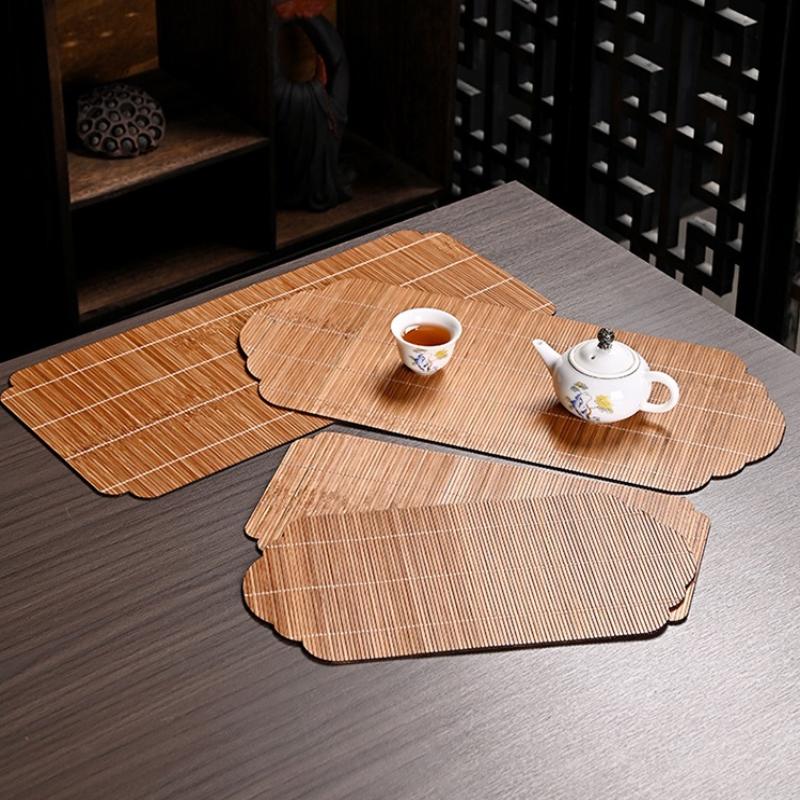 Creative Handmade Bamboo Tea Mat Craftsmanship Kung Fu Tea Set Accessories Tea Making Insulation Mat Bamboo Mat Dry Tea Mat