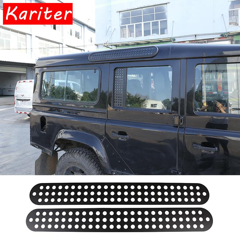 For Land Rover Defender 90 110 130 2004-2018 Alloy Car Roof Door Side Window Glass Protection Panel Stickers Car Accessories