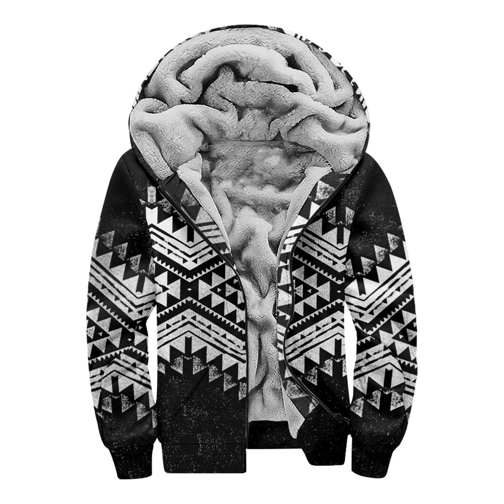 Suéter Masculino Com Impressão Casual Manga Longa Com Zíper Grosso Terno De Algodão Inverno