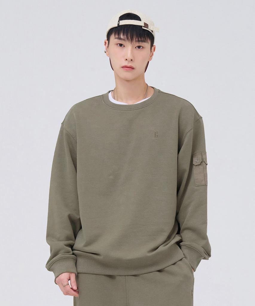 CHASECULT Men'S Sleeve Pocket Sweatshirt - Khaki