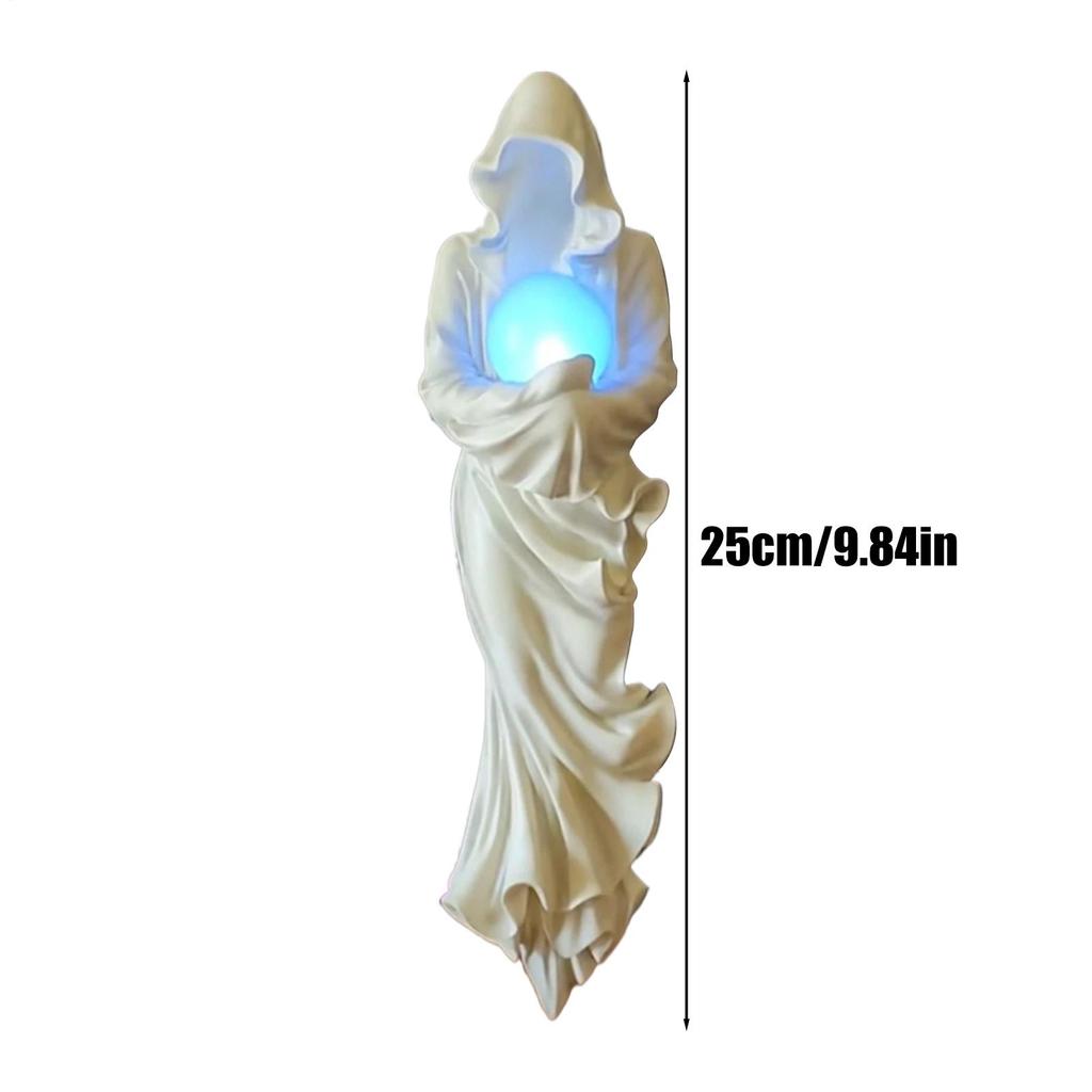 Ghost Figurine Halloween Hugging Light Sculpture Ghost Resin Gothic Ornaments Tabletop Dark Art For Classmates Kids Teens Adults