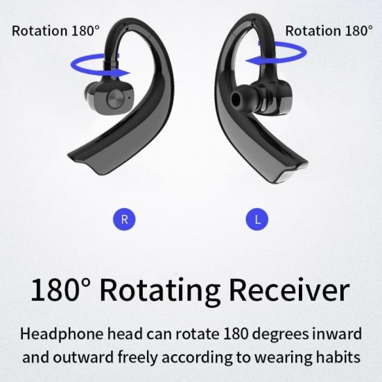 1ks Bezdrátová sluchátka s háčkem za uši kompatibilní s Bluetooth 5.0, handsfree, firemní sluchátka