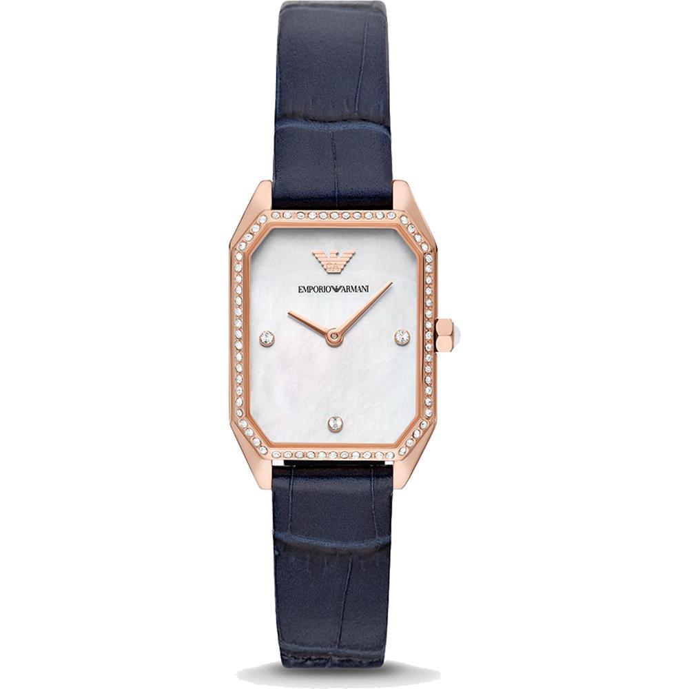 

Emporio Armani Gioia Mother of pearl Blue Leather Ladies Quartz Analog Watch AR11466 мать жемчужного