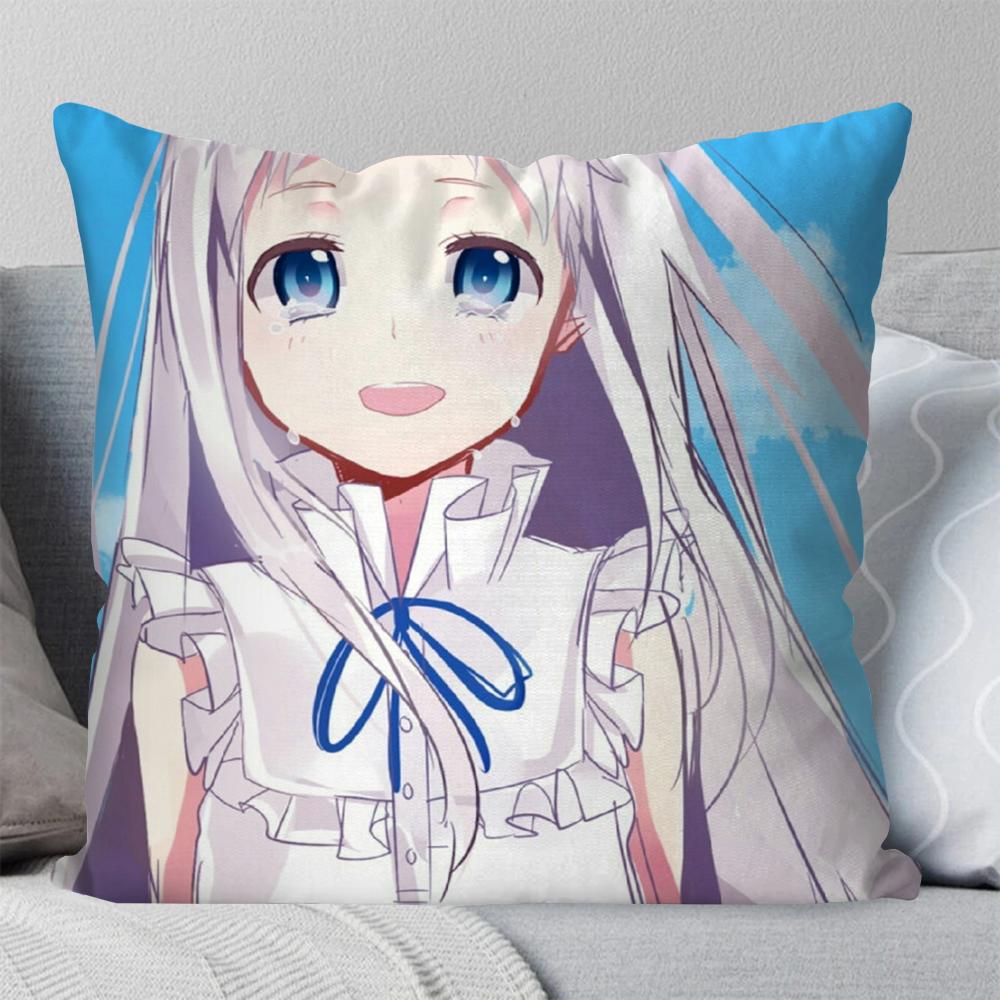 Honma Meiko Animation Secret Base Pillow Case Square Pillow Bedroom Sofa Leisure ComfortCar Living Room Home Decoration 40X40