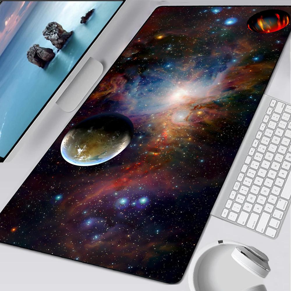 Space Planets Mouse Pad Rubber Mat Laptop Xxl Mousepad Notebook Gamer Computer Table Gaming Accessories