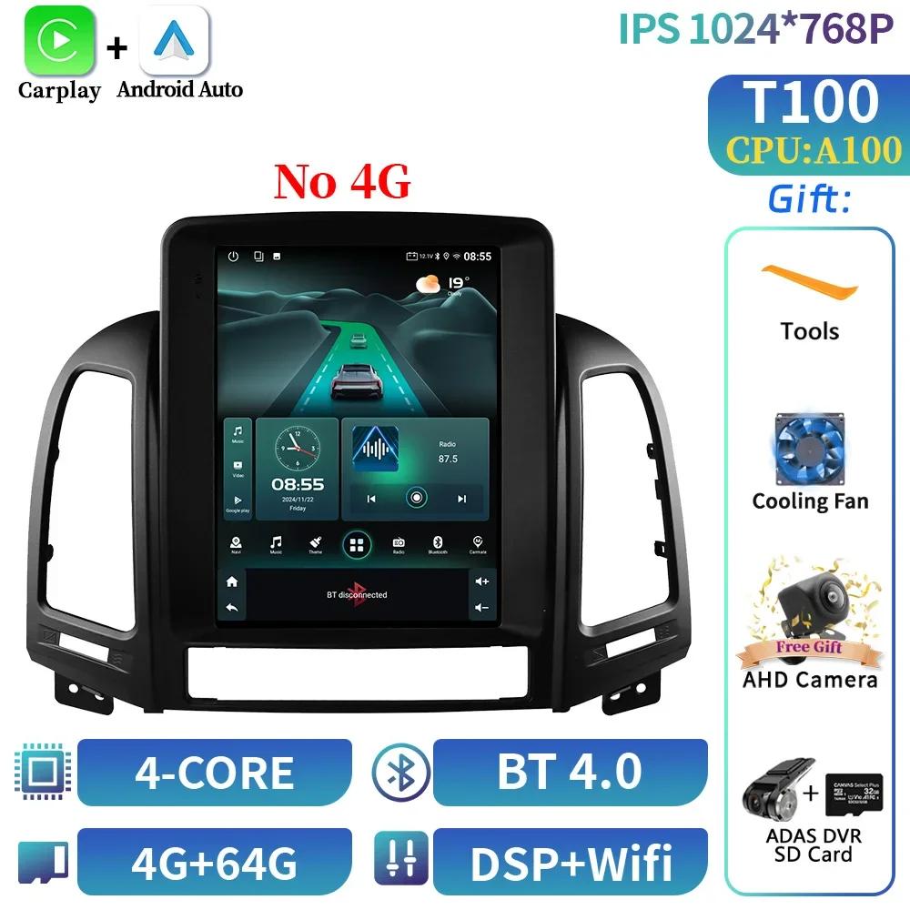 9.7" For Hyundai Santa Fe 2 2006-2012 Car Radio Multimedia Video GPS Android 14  carplay android auto Navigation CarPlay Monitor