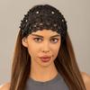 Beadwork Flower Hair Hoop for Women Elegant Flapper Costume Headband Nonslip Fascinator Hairband for Masquerades Event