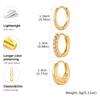 3 Pcs Gold Plated Hoop Set Earrings Zirconia Huggies Chunky Oval Stackable Women Hypoallergenic Helix Multiple Piercings