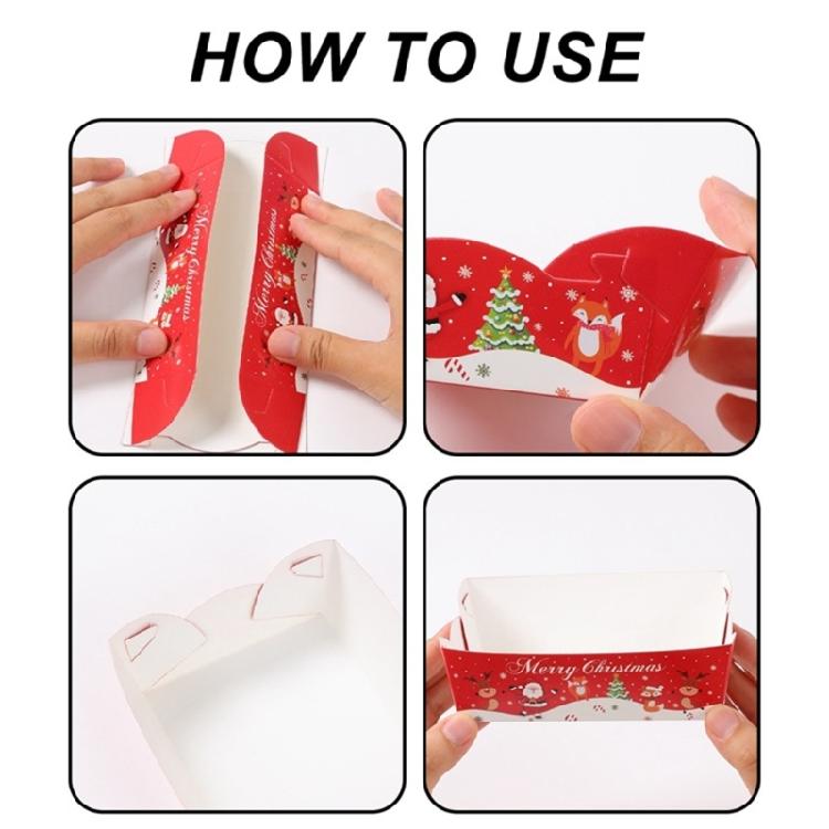 Bulk Disposable Christmas Snacks Boxes Paper Trays For Holiday Parties Paper Structure Festival Decoration