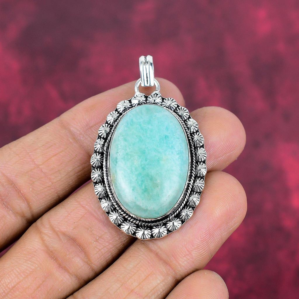 Amazonite Pendant, 925 Solid Sterling Silver Pendant Handmade Gemstone Jewelry, Gifts For Wife Brand New Pendant