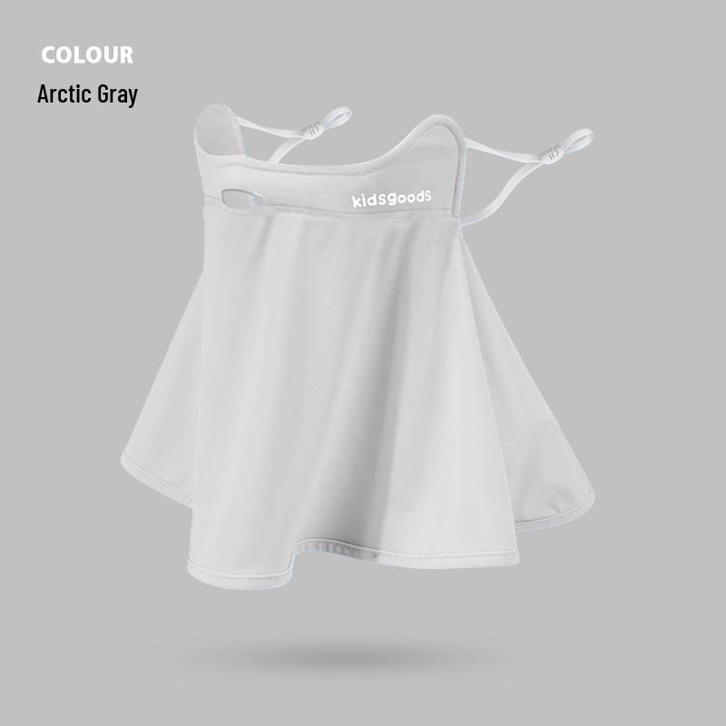 Children's Summer Ice Silk Sun Protection Mask - Breathable & Washable with Neck Coverage