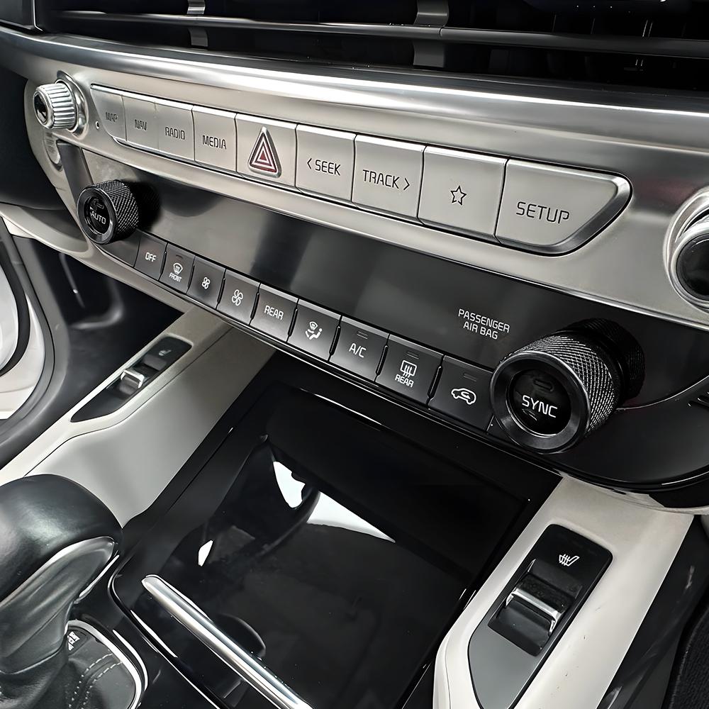 For Kia Telluride -2025 Car Tuning 2PCS Red Blue Black Aluminum Alloy Air Conditioner Adjustment Knob Cover Trim Accessories