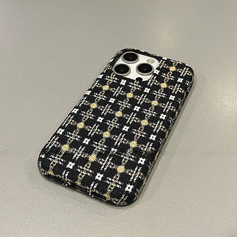 Плед фланелевий чохол для телефону Apple Iphone16promax-Houndstooth Drop-Resistant ПВХ жорсткий фланелевий чохол для телефону Iphone16/15/14/13/Pro/Promax