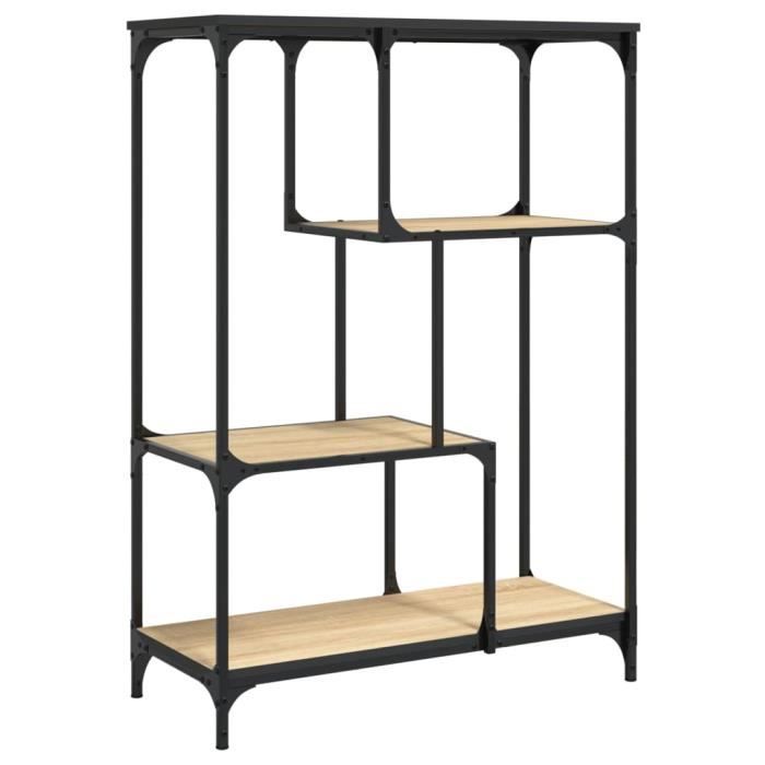 VidaXL Bookcase Sonoma Oak 81x36x115 Cm Engineered Wood and Steel 835405