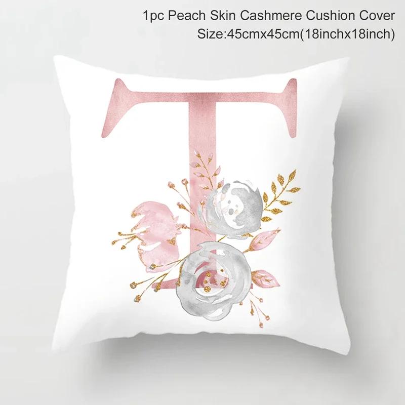 45X45Cm Pink Letter Cushion Pillowcase Decorative Sofa 40X40Cm Pillow Cases Autumn Decoration