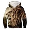 Children's Animal Lion 3D Digital Printed Boys' Personalized Fashion Hoodie Sweatshirt