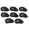 3/8pcs Plain Texture Club Headcover Embroidered Number Iron Head Cover  Golf Club Storage