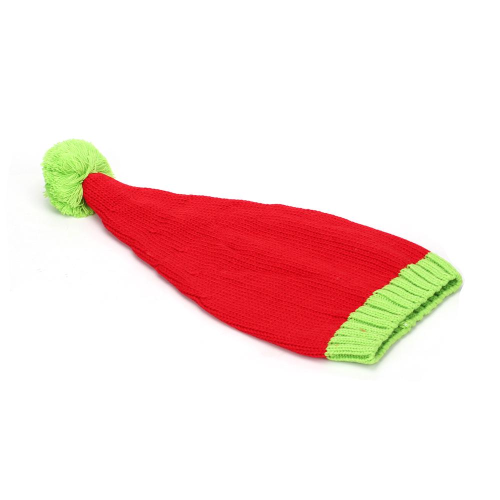 Unisex Weihnachts-Pompom-Strickmütze: Colorblock-Design für Herbst & Winter