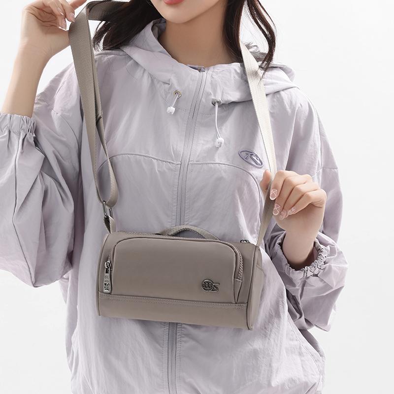 Cylinder Women's Bag Solid Color Nylon Bag Mobile Phone Bag Shoulder Crossbody Bag