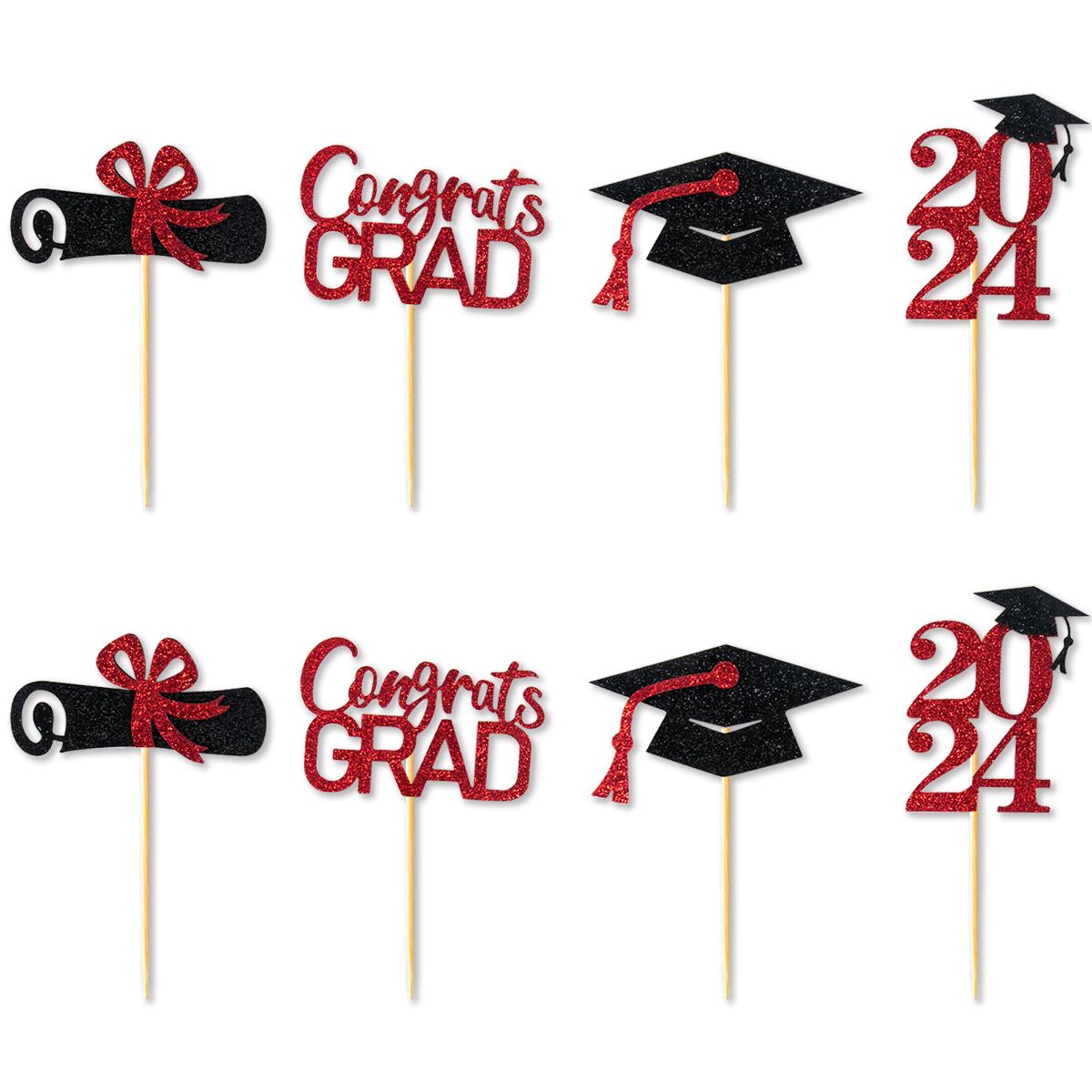 

Украшения на выпускной Класс 2024 Поздравления Выпускной Воздушный шар Бумага Баннер Торт Топпер Подарочная коробка Выпускной Сезон Тематическая вечеринка Декор