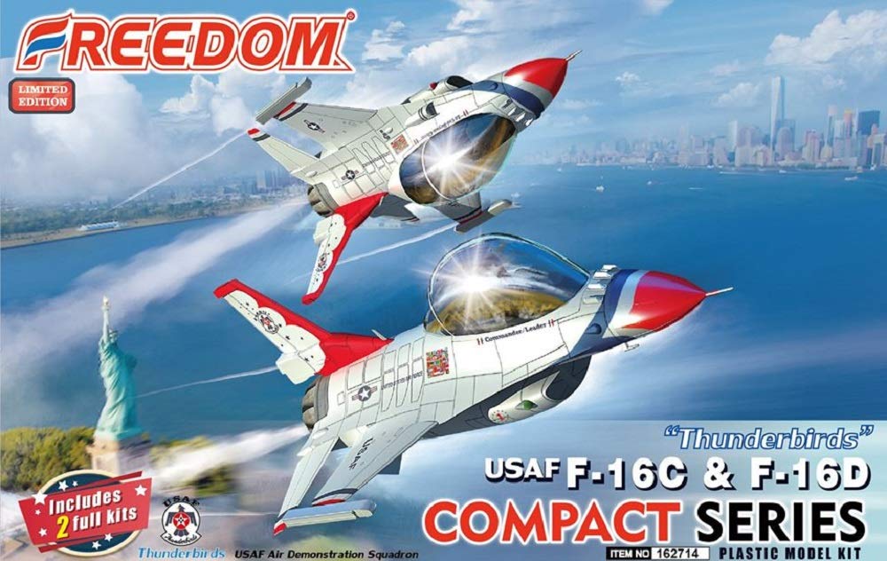 Freedom Model Kit Серия Компактная ВВС D Thunderbirds Пластиковая Модель FRE162714 FRE162714 США. F-16C и (Ограниченный выпуск)