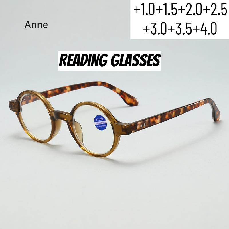 Anti Blue Light Reading Glasses Small Round Frame High-Definition Eyewear Artistic Retro Presbyopia Hyperopia Glasses Unisex