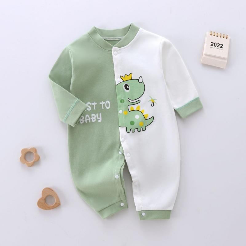 Kjemmet bomull babybody langermet spedbarns jumpsuit dyre-romper unisex termisk undertøy trykknapplukking myk nyfødt onesie vinter varmt antrekk