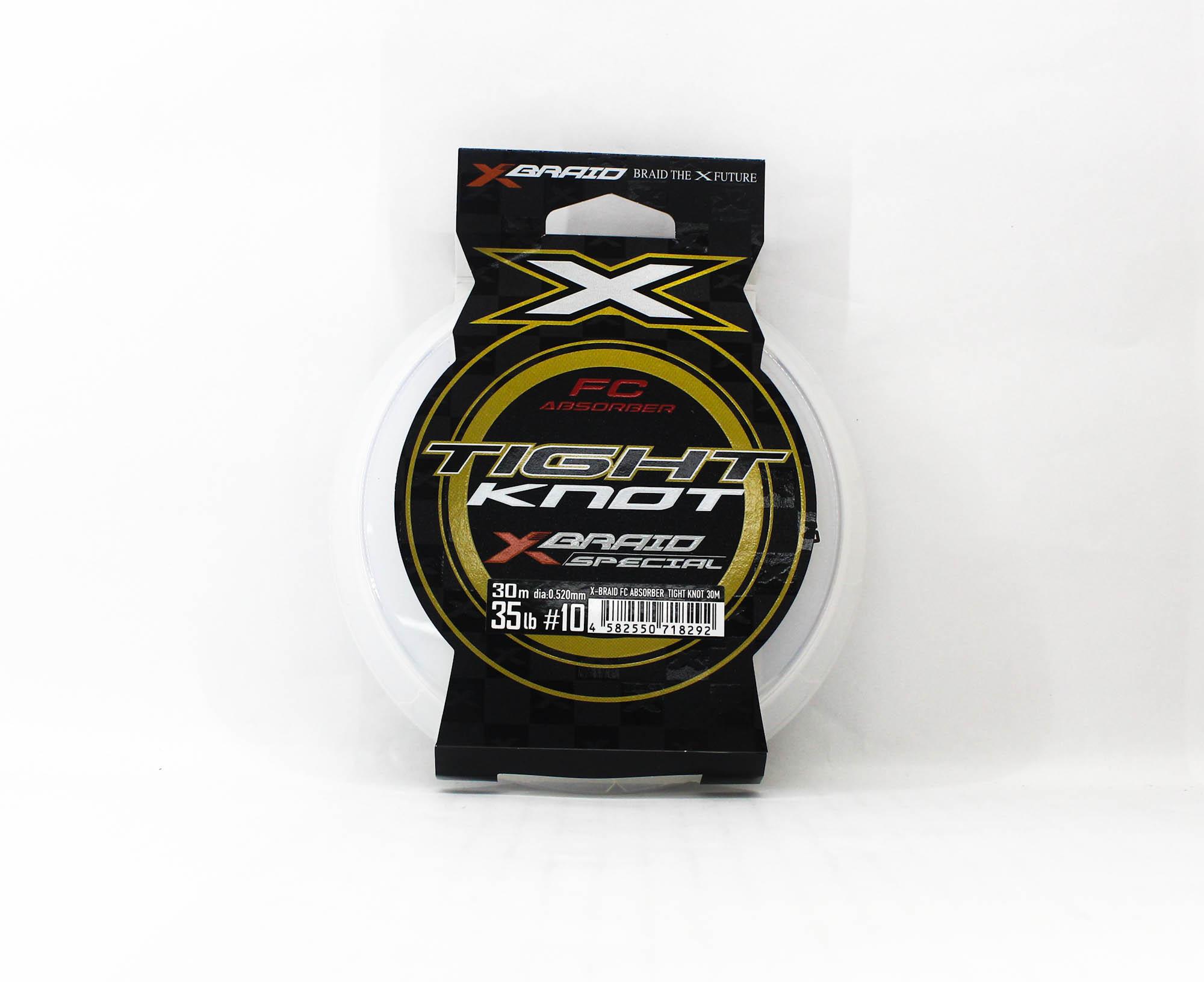 

YGK X Braid Absorber Флюорокарбоновый шок-лидер Плотный узел 30м 35lb (8292) чистый