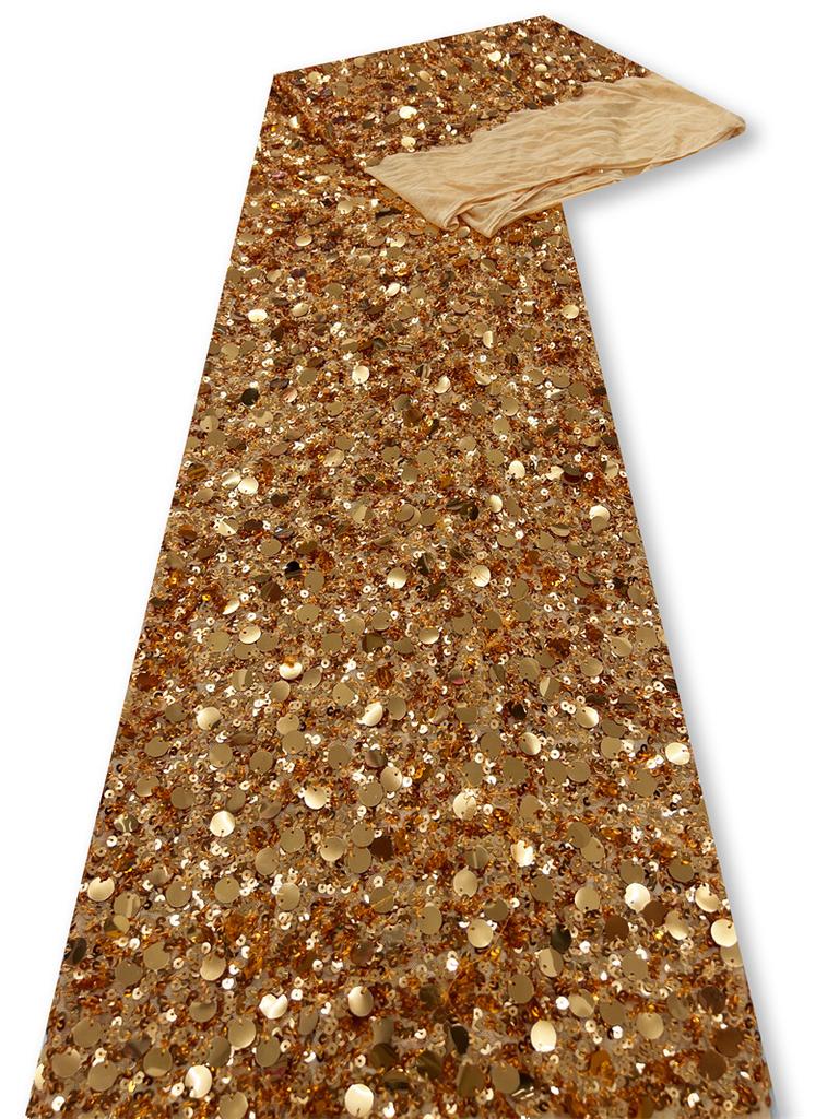 1 Yard 5+9mm Sequin Embroidery Lace Fabric for DiY Sewing Woman Wedding Dresses Clothes Fabrics Party Special Events Fabric