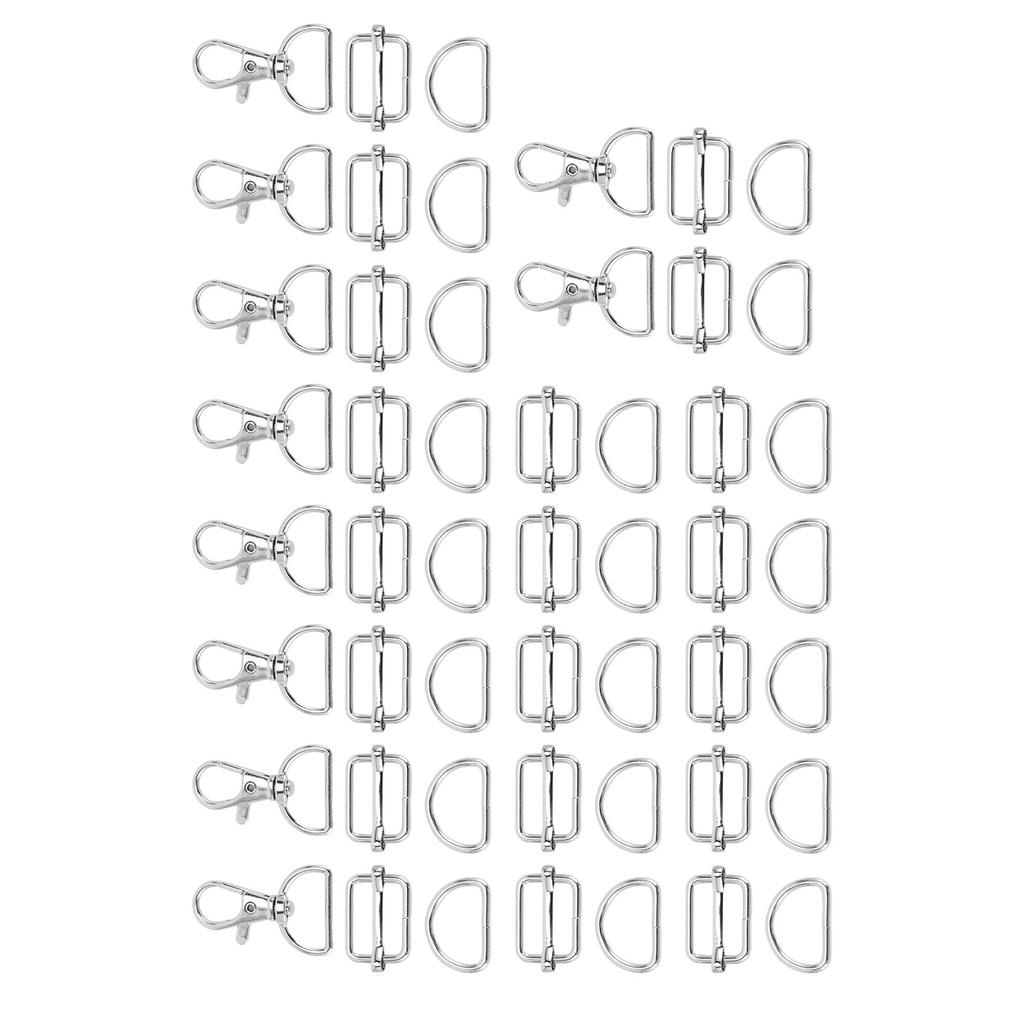 50 Buc Kit Breloc cu Inel de Chei din Aliaj de Zinc, Set Inel de Chei, Cârlig Pivotant Tip Homar cu Inel D, Cataramă Glisantă