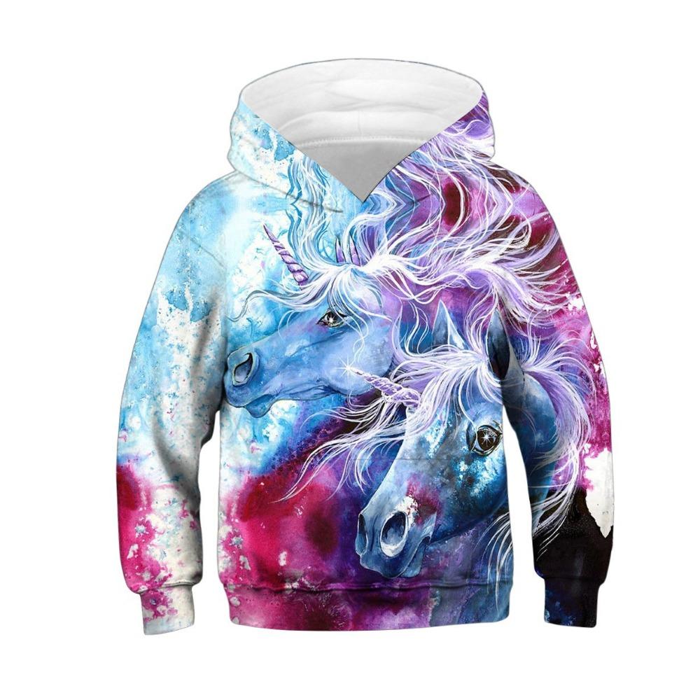 Barn Djur Häst 3D Digitaltryckt Pojkars Personlig Mode Hoodie Sweatshirt