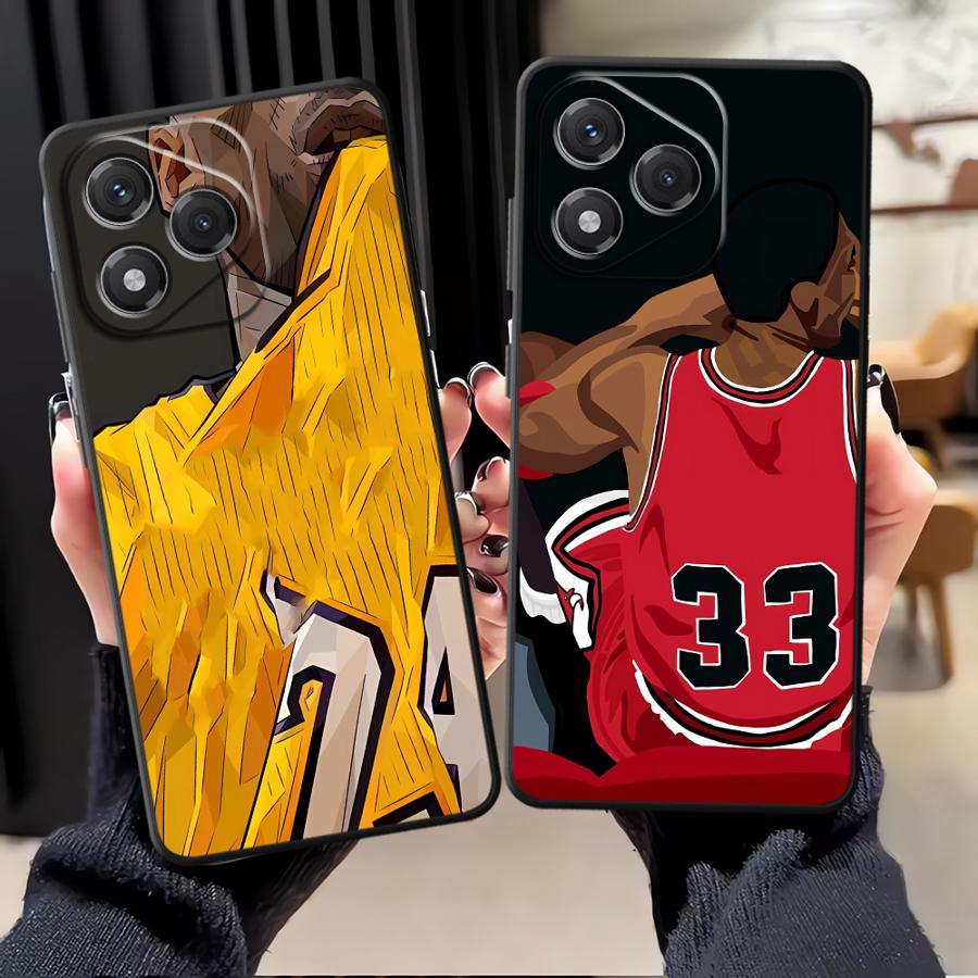 Black Soft Phone Cover Case for Honor Magic5Lite X7 70 90 8X 200 400 Lite X9a X8 X5b X6 Basketball Players Cool