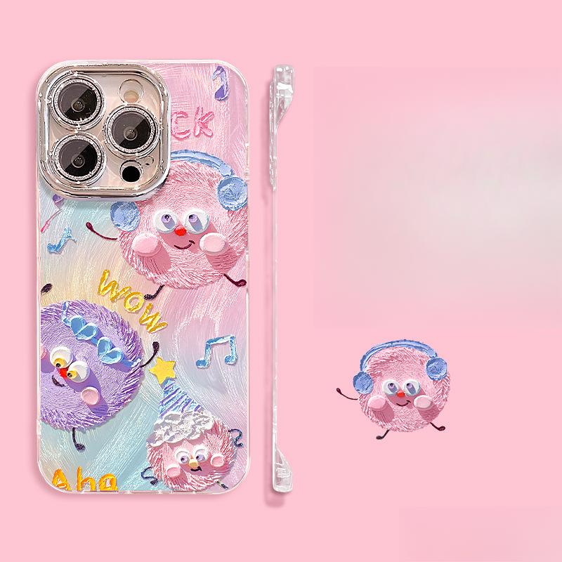 

Масляная живопись Держатель угольного шара Подходит для чехла для мобильного телефона Apple 16 Huawei 13 Promax Перо Пряжа Без рамки 15 Мультяшный Oppo Redmi K60/K60 Pro