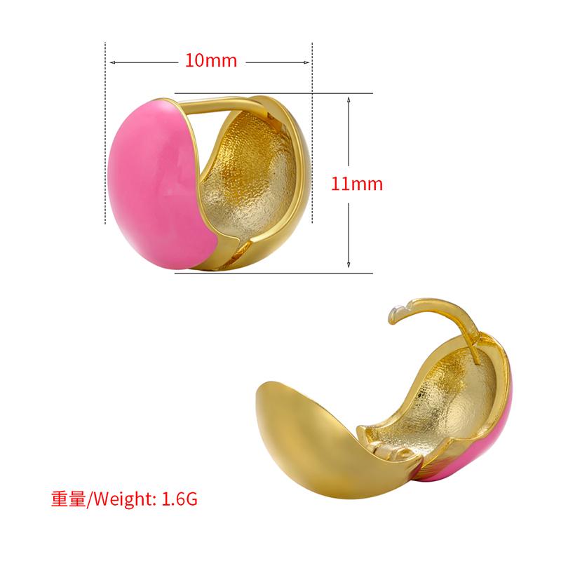 Lovely Gold Round Small Hoop Earrings Enamel Oil Drop hoop Earrings Gold-plated Brass Jewelry :VE614