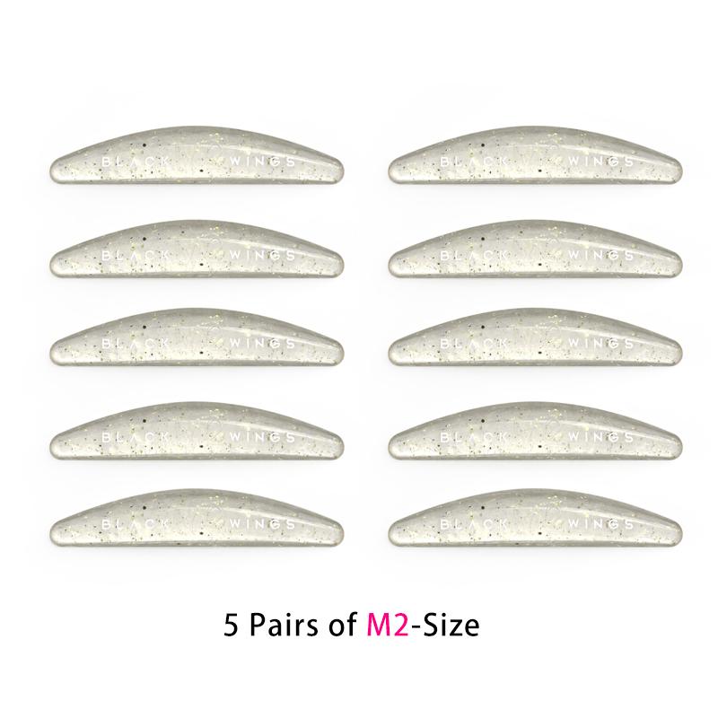 BLACKWINGS 5 Paar goldene Pailletten Wimperndauerwelle Silikonpads Wimperndauerwelle Pad Silikon klebrig