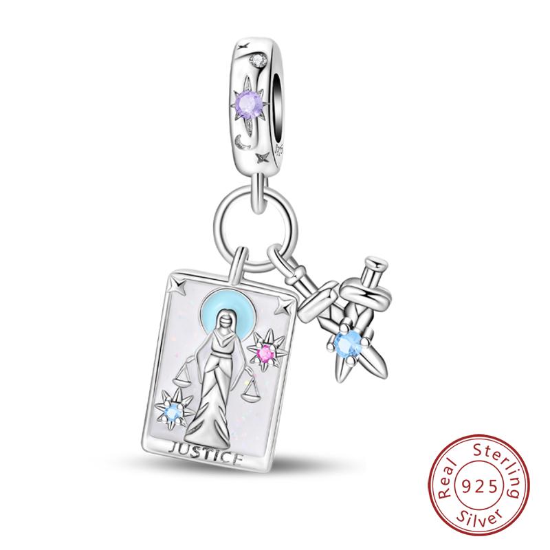 Copper Star Moon Sun Couple Magic Tarot Cards Pendants Fit Qikaola Original Bracelets Diy Birthday Jewelry Gift