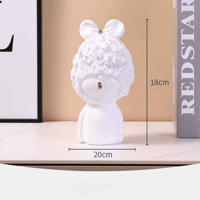 Nordic Wedding Gifts Resin Flower Head Boy Ornaments Decor Home room Desk Statue Crafts Office Cafe Table Figurines Accessories