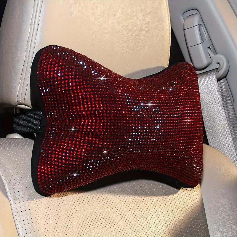 Diamond Crystal Car Neck Headrest Pillow Memory Foam Car Seat Neck Pillow Breathable and Neck Support Auto Accessories